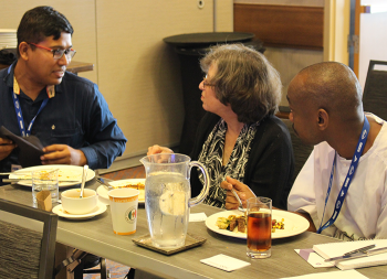Susan Ellenberg speaking with 2019 workshop participants. Susan Ellenberg speaking with 2019 workshop participants.