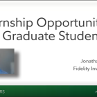 Jonathan Legare (Fidelity) reviews internship programs at Fidelity.