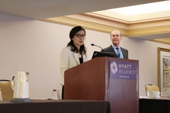 David Banks, NISS Assistant Director, left, before making his keynote address.