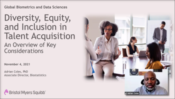 Adrian Coles (Bristol Myers Squibb) presents at NISS/Merck Meet-up on Diversity and Inclusion in the Pharmaceutical Industries. Adrian Coles (Bristol Myers Squibb) presents at NISS/Merck Meet-up on Diversity and Inclusion in the Pharmaceutical Industries.