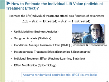 Victor Lo (Fidelity Investments) describes estimating individual lift value. Victor Lo (Fidelity Investments) describes estimating individual lift value.