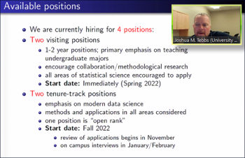 Joshua M. Tebbs (South Carolina) walks through the aspects of multiple job offerings available in his department. Joshua M. Tebbs (South Carolina) walks through the aspects of multiple job offerings available in his department.