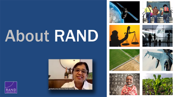 Bonnie Ghosh-Dastidar, (RAND Corporation) provides an overview of RAND but also the role of data science as an integral part of its mission. Bonnie Ghosh-Dastidar, (RAND Corporation) provides an overview of RAND but also the role of data science as an integral part of its mission.