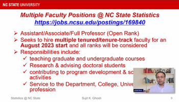 Sujit Ghosh (NC State) describes the open posititions his department is seeking to fill.