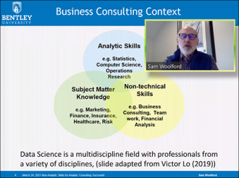 Sam Woolford (Bentley University) reviews the overall context for analytical consulting in business. Sam Woolford (Bentley University) reviews the overall context for analytical consulting in business.