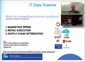 Rob Baker and Qing Ji (P&G) describe the application areas of interest to statisticians and data scientists.