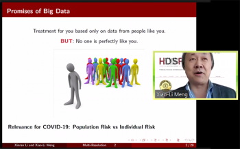Xiao-Li Meng's (Harvard) plenary focused on personalization of medicine.