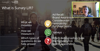 Tim Hesterberg (Google) explains what survey lift is and how Google has implemented this approach. Tim Hesterberg (Google) explains what survey lift is and how Google has implemented this approach.