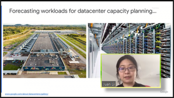 Capacity planning for global support of Google services was the focus of Juan Li's (Google) remarks. Capacity planning for global support of Google services was the focus of Juan Li's (Google) remarks.