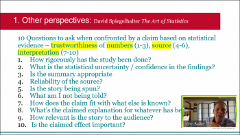 John Bailer (Miami University) shares information about reacting to a statistical claim. John Bailer (Miami University) shares information about reacting to a statistical claim.