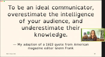 Regina Nuzzo (ASA) discusses a quote about being a good communicator.