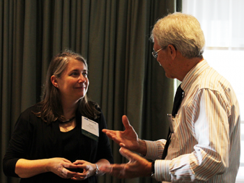 James Rosenberger, NISS Director, talks with Alyson Wilson James Rosenberger, NISS Director, talks with Alyson Wilson