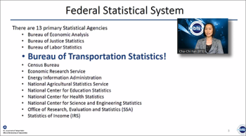 One of the slides from Cha-Chi Fan's presentation included a handy list of federal statistical agencies.