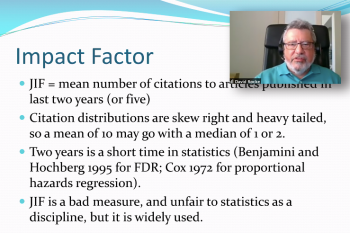 David Rocke emphasizes a point during his comments on writing in Biostatistics.