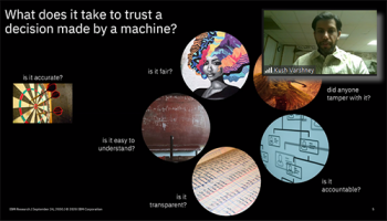 Kush Varshney (IBM) reviews factors involved in trusting machine based decision-making.