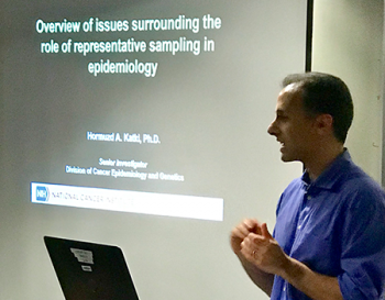 Hormuzd Katki, (National Cancer Institute), provides an overview for the workshop