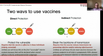 Marc Lipsitch (Harvard University) compares to ways vaccines are used.