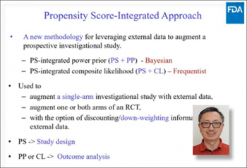 Heng Li, (FDA, NIH) discusses leveraging external data via propensity score-integrated approaches. Heng Li, (FDA, NIH) discusses leveraging external data via propensity score-integrated approaches.
