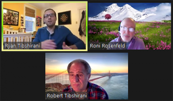Rob Tibshirani (Stanford), below, moderates a busy Q&A portion of the webinar. Rob Tibshirani (Stanford), below, moderates a busy Q&A portion of the webinar.