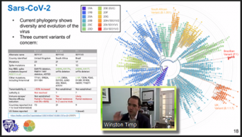 Winston Timp uses a circular graph to identify new variants of the Sars-CoV-2 virus.