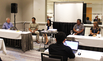 Panel of successful non-native English speakers, moderated by James Rosenberger. Panel of successful non-native English speakers, moderated by James Rosenberger.