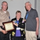 Mary Batcher, Chair of the National Institute of Statistical Sciences Board of Trustees awards William Eddy with the Jerome Sacks Award for Cross-Disciplinary Research at the 2016 NISS-JSM Awards Reception [Photo courtesy of the ASA]